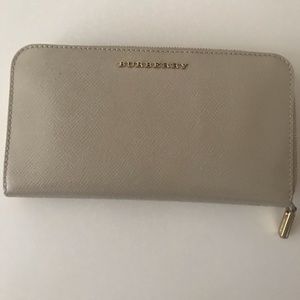 Burberry zip around leather wallet